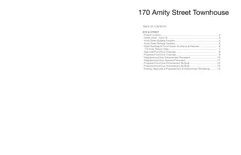 170 Amity Street townhouse  TABLE OF CONTENTS  Site &amp; Street  - Project