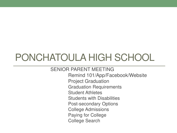 ponchatoula high school