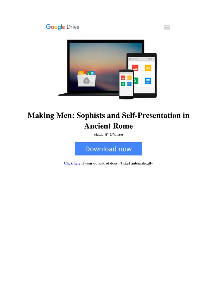 making men sophists and self presentation in ancient rome