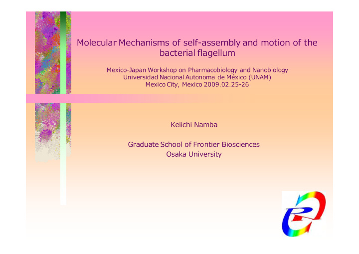 molecular mechanisms of self assembly and motion of the