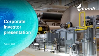 investor  presentation  August 2020  Forward-looking statements disclaimer  Mondi: Forward-looking