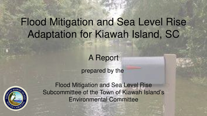 flood mitigation and sea level rise adaptation for kiawah