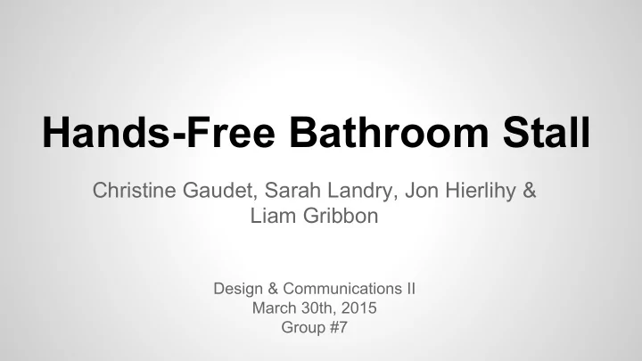 hands free bathroom stall