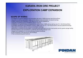KARARA IRON ORE PROJECT  EXPLORATION CAMP EXPANSION  SCOPE OF WORKS  Completion of service