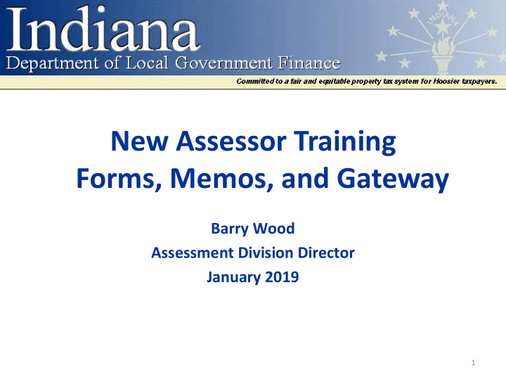 new assessor training forms memos and gateway