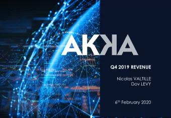 Q4 2019 REVENUE  Nicolas VALTILLE  Dov LEVY 6 th February 2020  Q4 2019 REVENUE  Q4 2019  HI G HLI