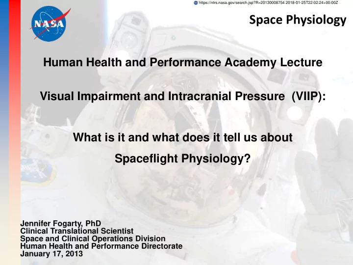 space physiology