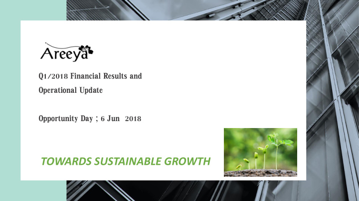 q1 2018 financial results and