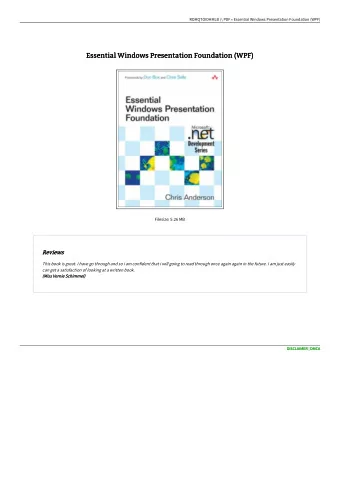 Essential Windows Presentation Foundation (WPF)  Essential Windows Presentation Foundation (WPF)