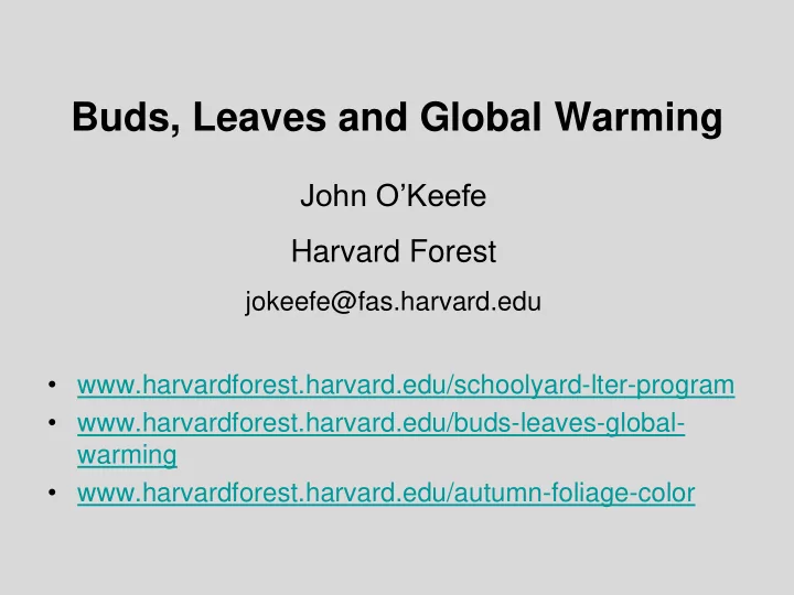 buds leaves and global warming