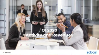Q1 2020  Activity and Revenues  23 APRIL 2020  Disclaimer  This document contains forward-looking