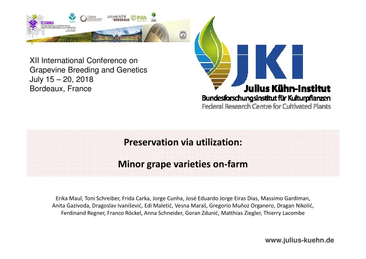 preservation via utilization minor grape varieties on farm
