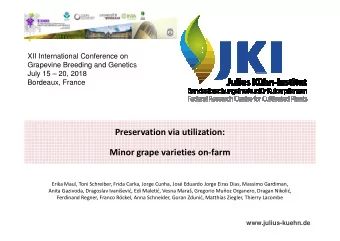Preservation via utilization:  Minor grape varieties on-farm  Autoren  (Schriftgre mindestens