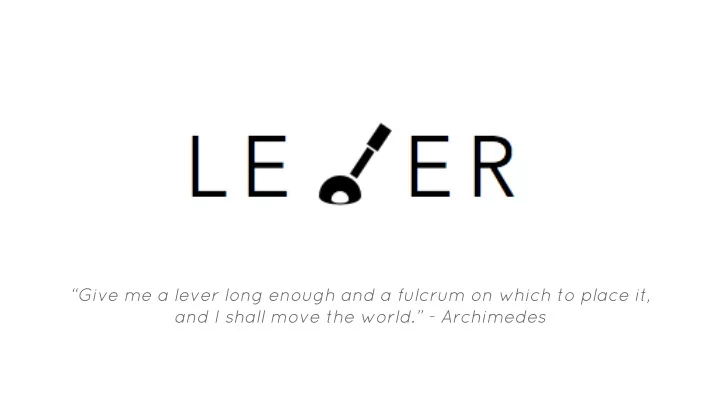 give me a lever long enough and a fulcrum on which to