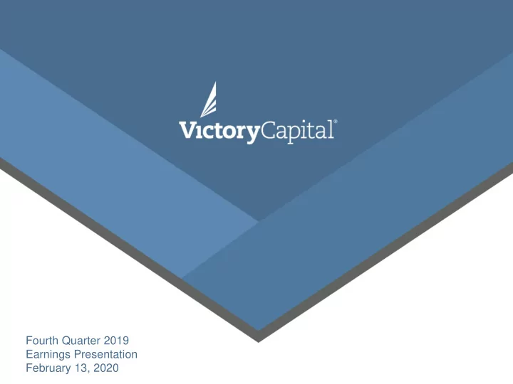 fourth quarter 2019 earnings presentation february 13
