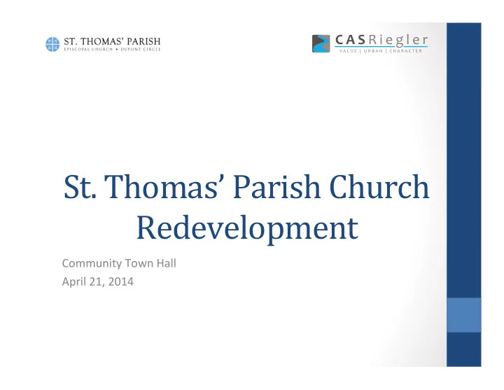 st thomas parish church redevelopment