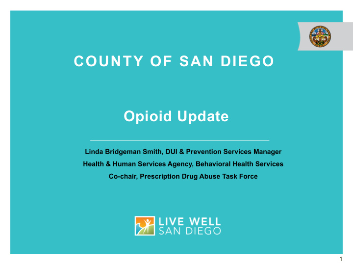 county of san diego opioid update