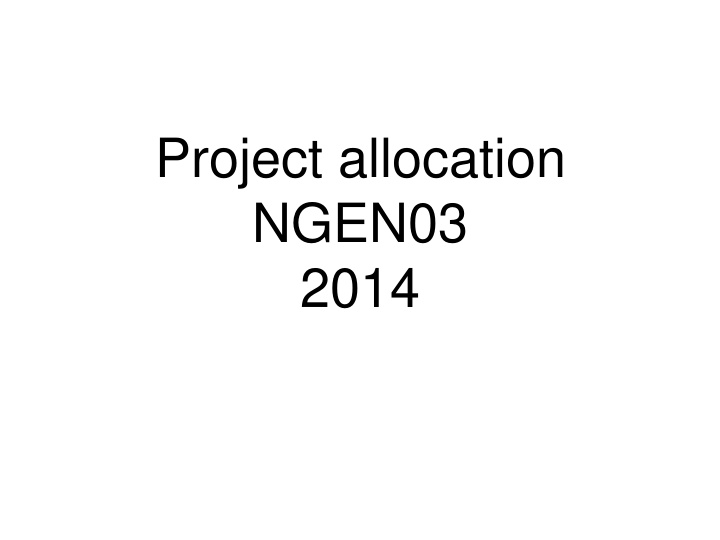 project allocation