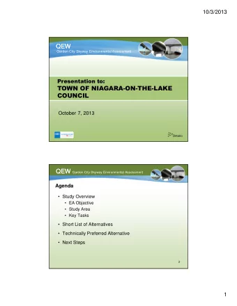 QEW  QEW  Garden City Skyway Environmental Assessment