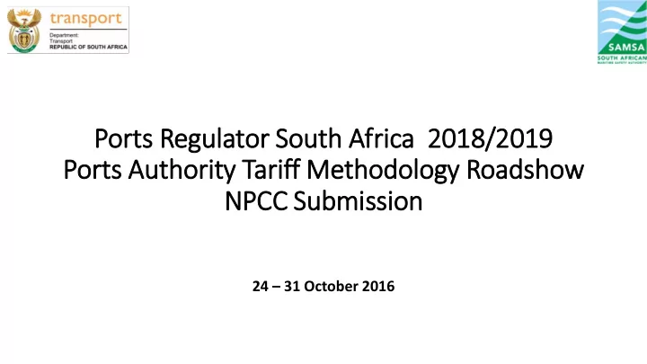 ports regulator south africa 2 2018 2019
