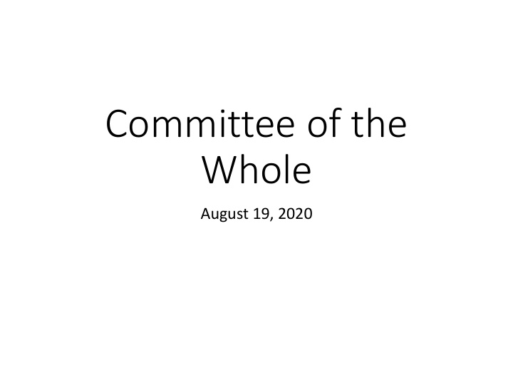 committee of the whole