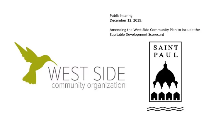 public hearing december 12 2019 amending the west side