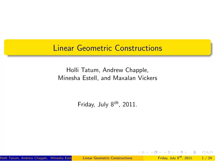 linear geometric constructions