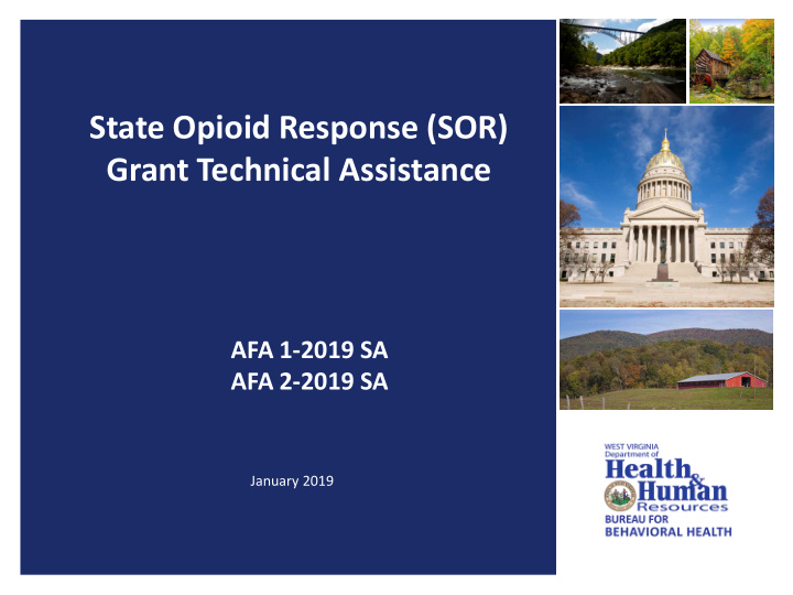 state opioid response sor grant technical assistance