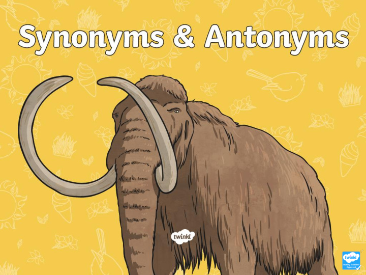 this week we are again looking at synonyms and