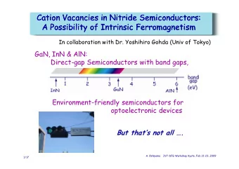 Cation Vacancies in Nitride Semiconductors:  Cation Vacancies in Nitride Semiconductors:  A