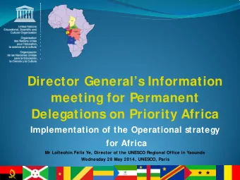 Director Generals Information  meeting for Permanent  Delegations on Priority Africa