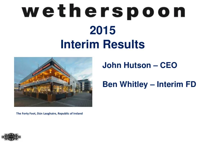 2015 interim results