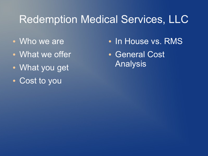 redemption medical services llc