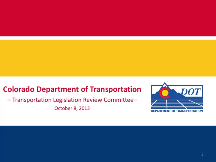 colorado department of transportation
