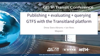 Title  Mapzen  Speaker Information  Tweet about this presentation #TransitGIS  Outline 1.