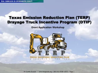 Te  Texa  xas  s Emis  Emission  sion Re  Redu  duct  ction  ion Plan  Plan (TER  (TERP)  P)  Dray