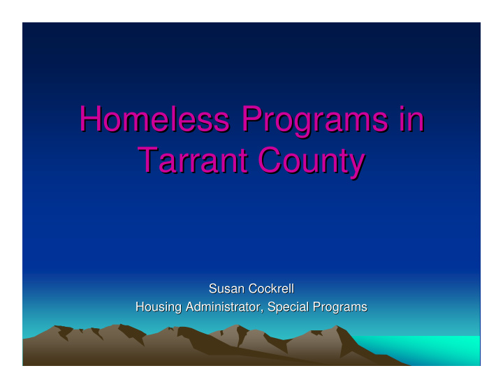 homeless programs in homeless programs in tarrant county