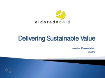 Delivering S  Sustainable V  alue  Inv  nvestor  or P  Pres  esentat  ation  Jul  uly 2  201  012