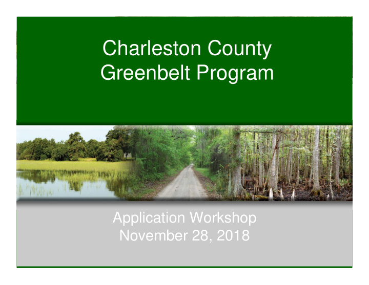 charleston county greenbelt program