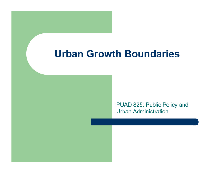 urban growth boundaries