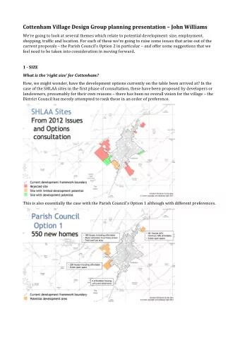 Cottenham Village Design Group planning presentation  John Williams  Were going to look at
