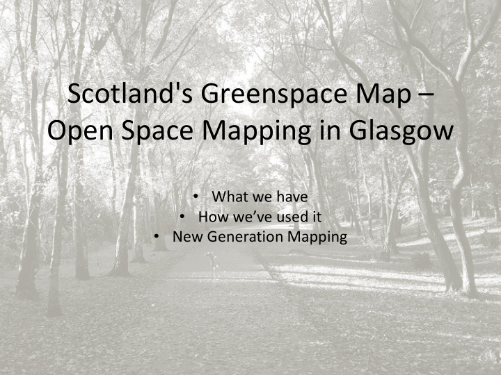 scotland s greenspace map