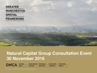 30 November 2016  The GMSF in context  GM STRATEGY Increasing productivity  Creating the A new