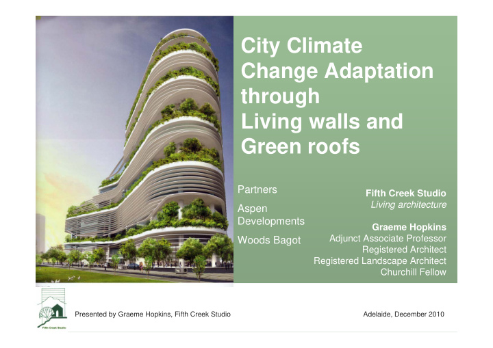 city climate change adaptation through living walls and