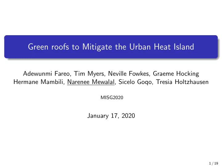 green roofs to mitigate the urban heat island