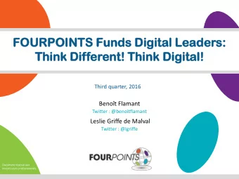 Thi  hink  nk Di  Differ  erent  ent! Thi  hink  nk Di  Digital!  ital!  Third quarter, 2016