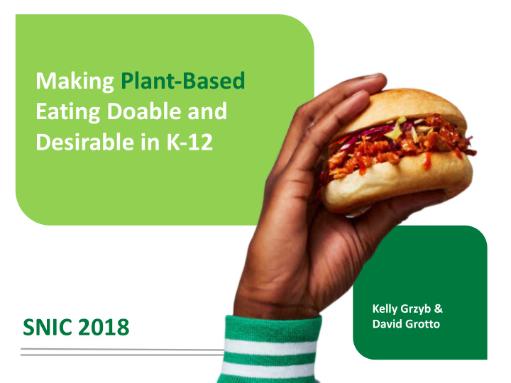making plant based eating doable and desirable in k 12