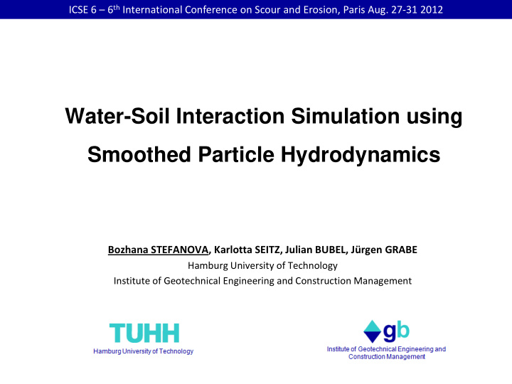 water soil interaction simulation using smoothed particle