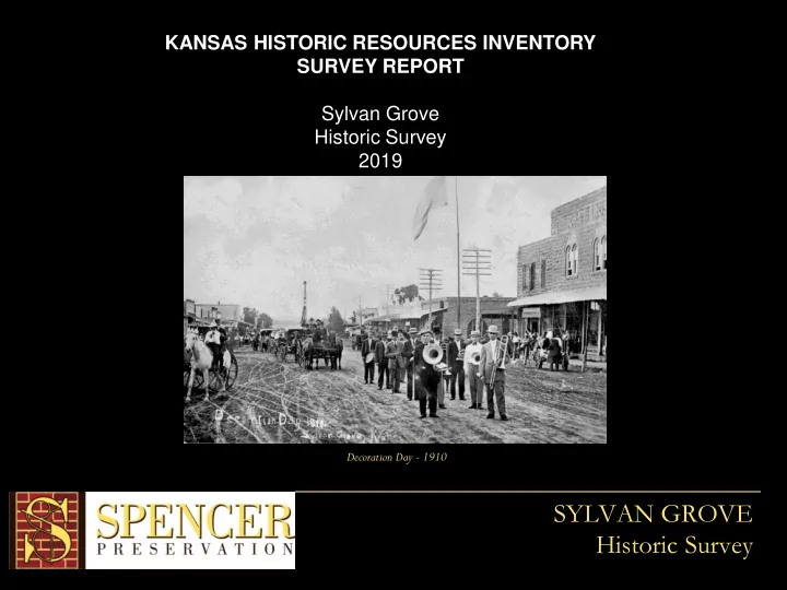 sylvan grove historic survey sylvan grove historic survey