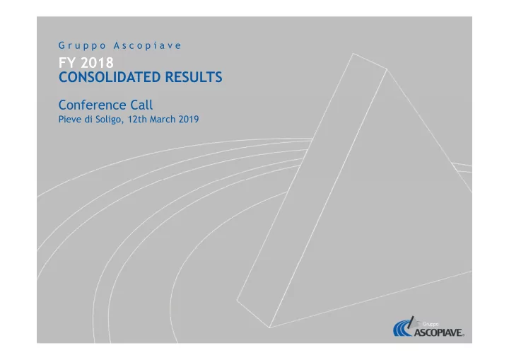 fy 2018 consolidated results